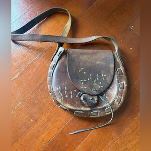 Vintage Brown Leather Shoulder Bag